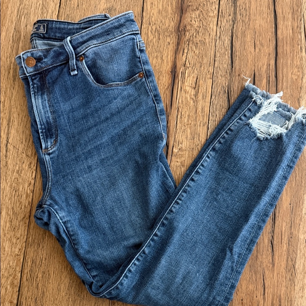 Abercrombie & Fitch Distressed Blue Jeans